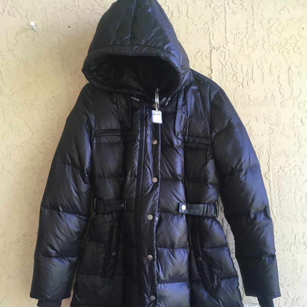 DNKY Black Down feather coat
